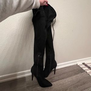 LIKE NEW Black Thigh High Stiletto Boots